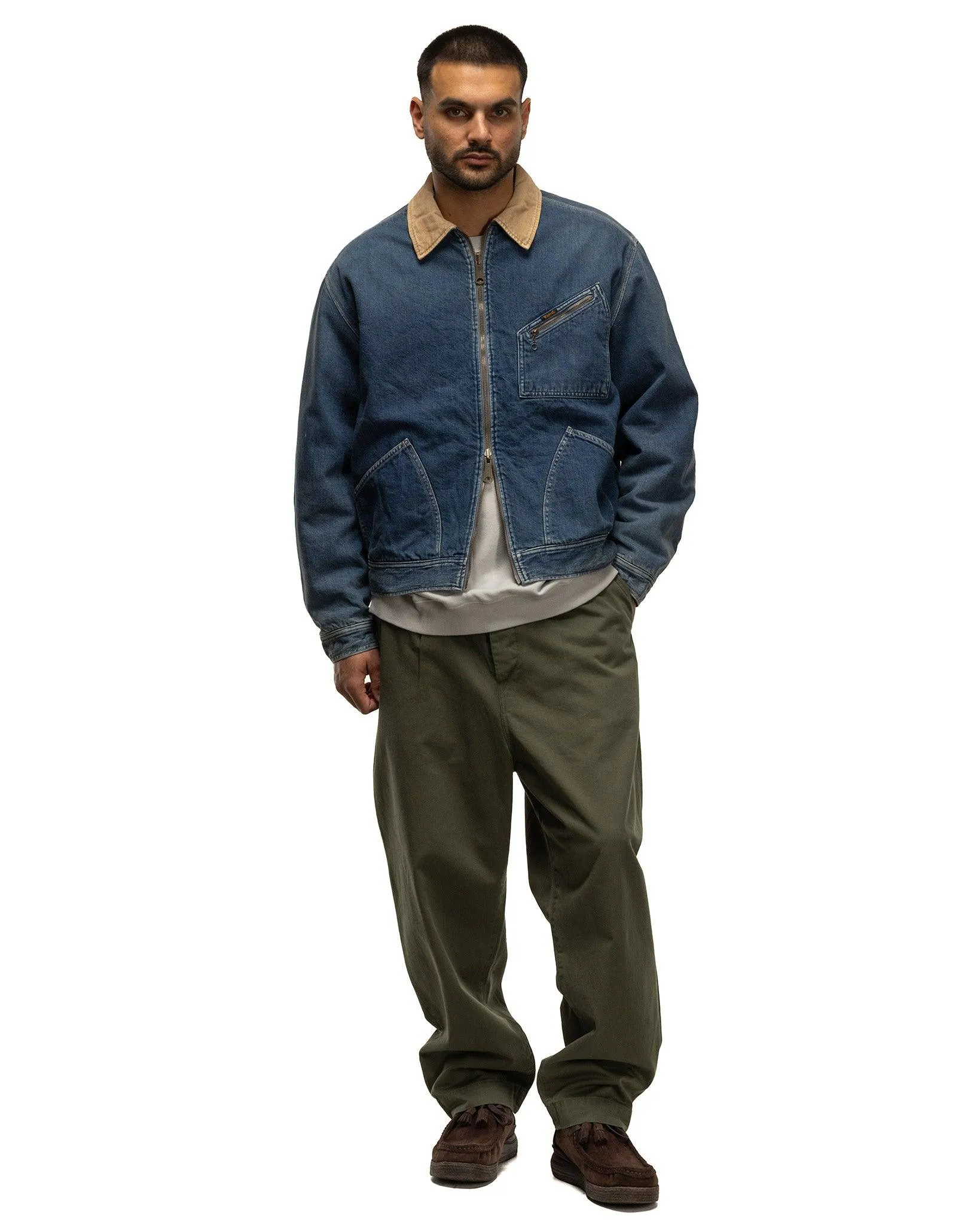 11.5oz Denim BONE Lining Reversible ZIP-UP Work JKT PRO