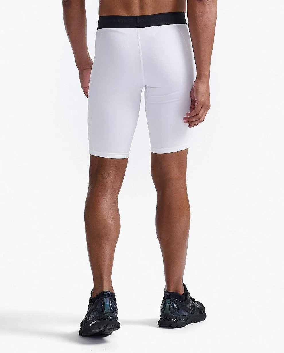 2XU Base Layer Compression Men's Cycling Shorts (White/White)