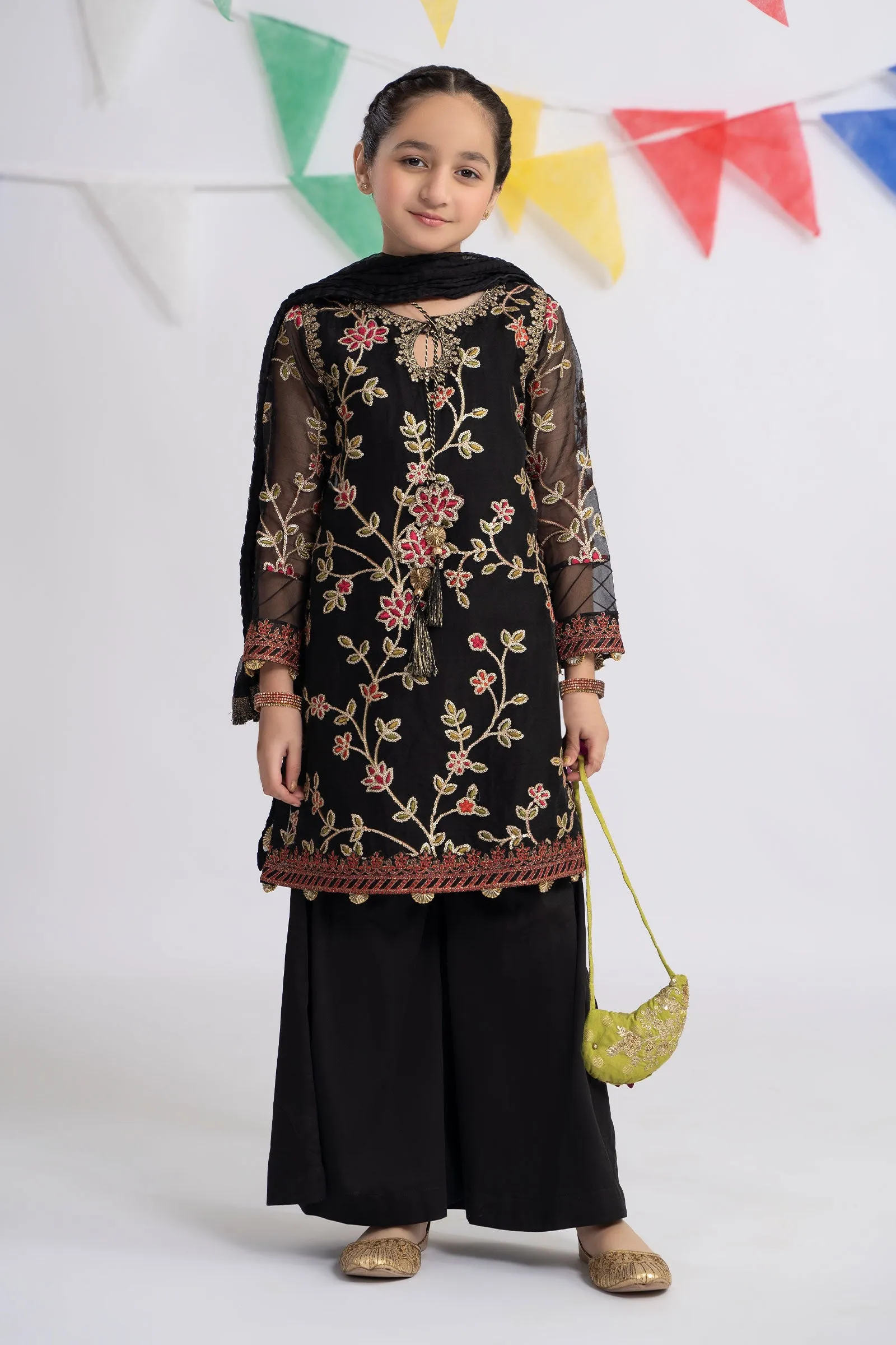 3 Piece Embroidered Organza Suit | MKS-EF24-30