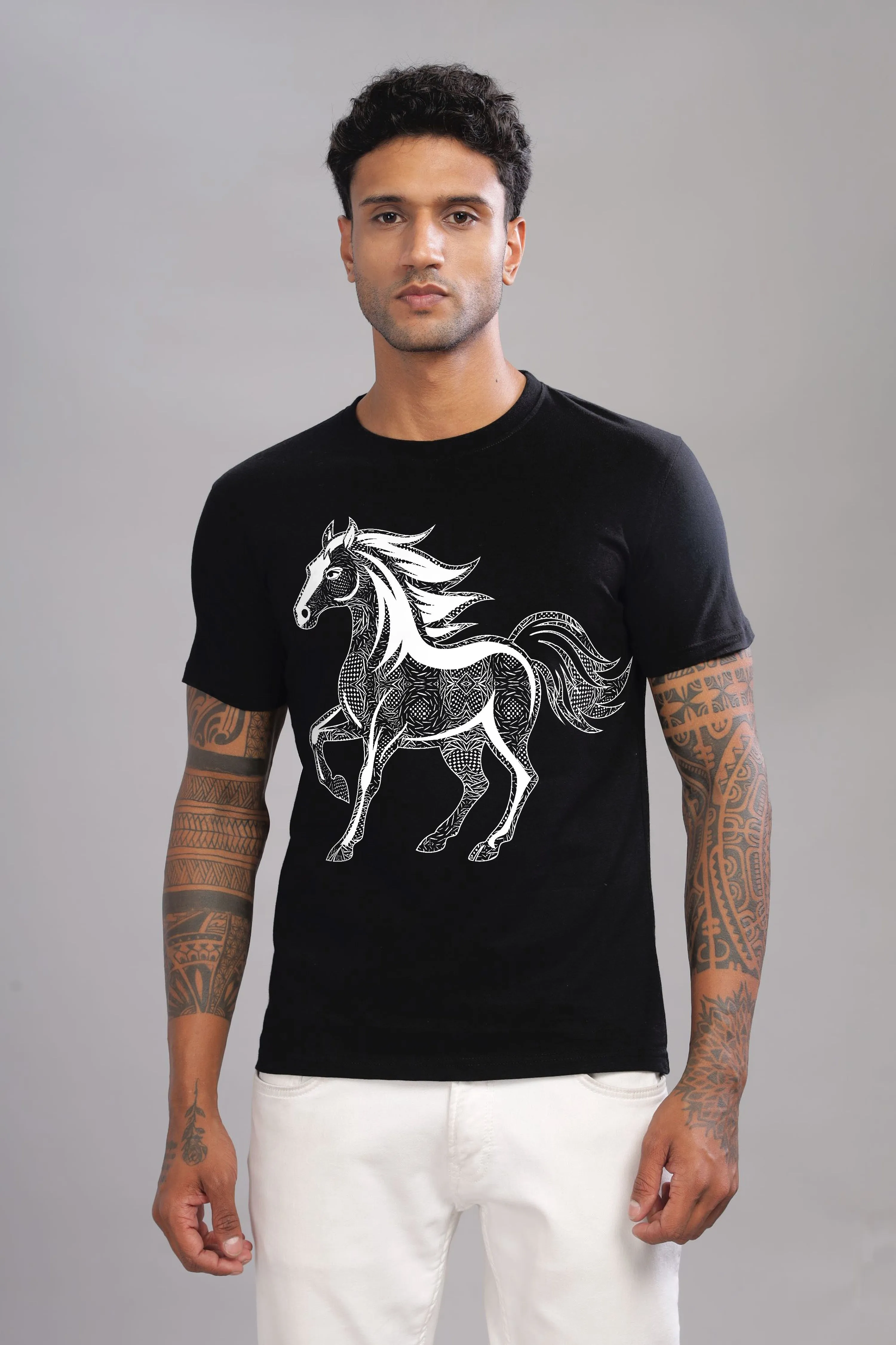 Abstract Rider T-Shirt - 100% Cotton Unisex Crewneck Half Sleeve