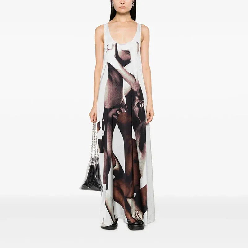 Abstract Seduce Tank Camisole Wild Printed Casual Wear Streetwear Maxi Dress