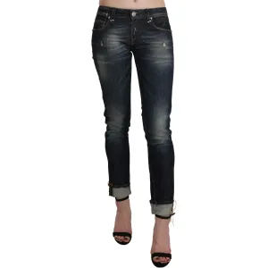 Acht Chic Dark Blue Skinny Cropped Jeans