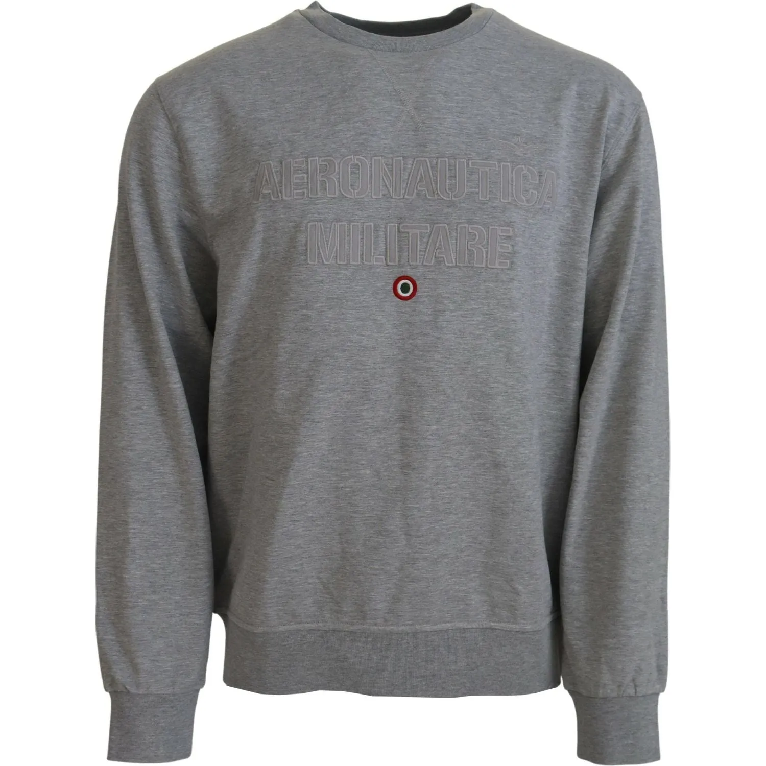 Aeronautica Militare Elegant Gray Pullover Sweater