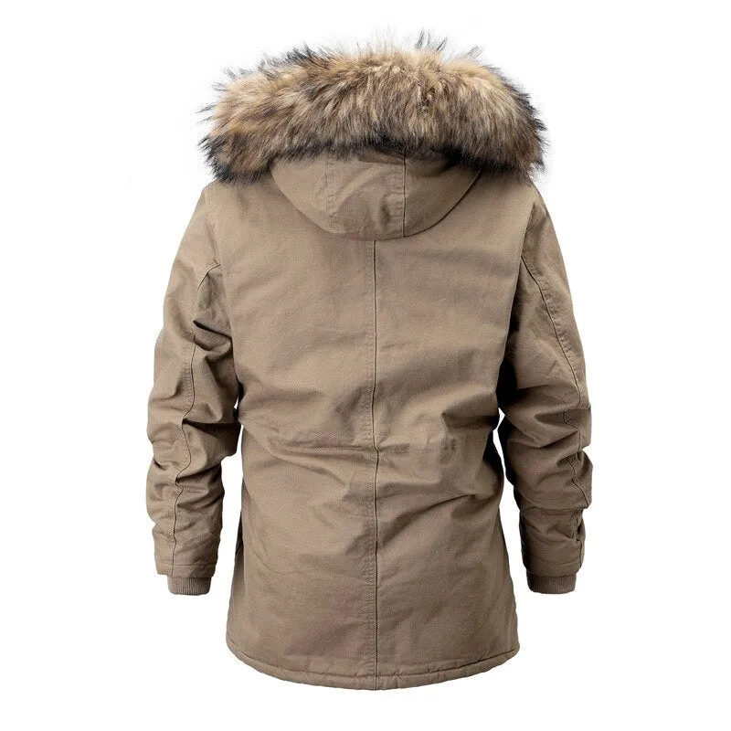 Ashore Shop Mens Warm Cotton Padded Winter MidLength Jacket