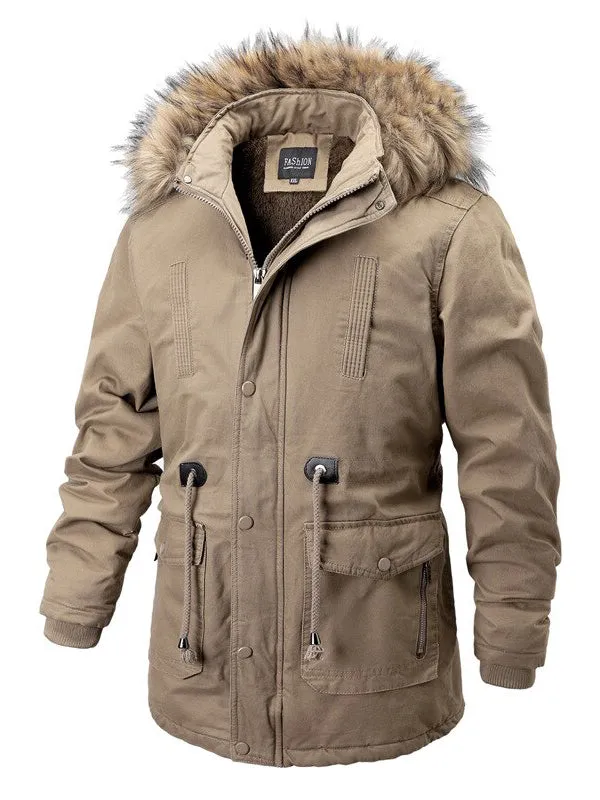 Ashore Shop Mens Warm Cotton Padded Winter MidLength Jacket