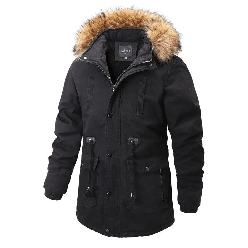 Ashore Shop Mens Warm Cotton Padded Winter MidLength Jacket