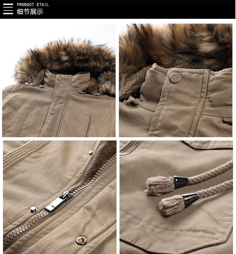 Ashore Shop Mens Warm Cotton Padded Winter MidLength Jacket