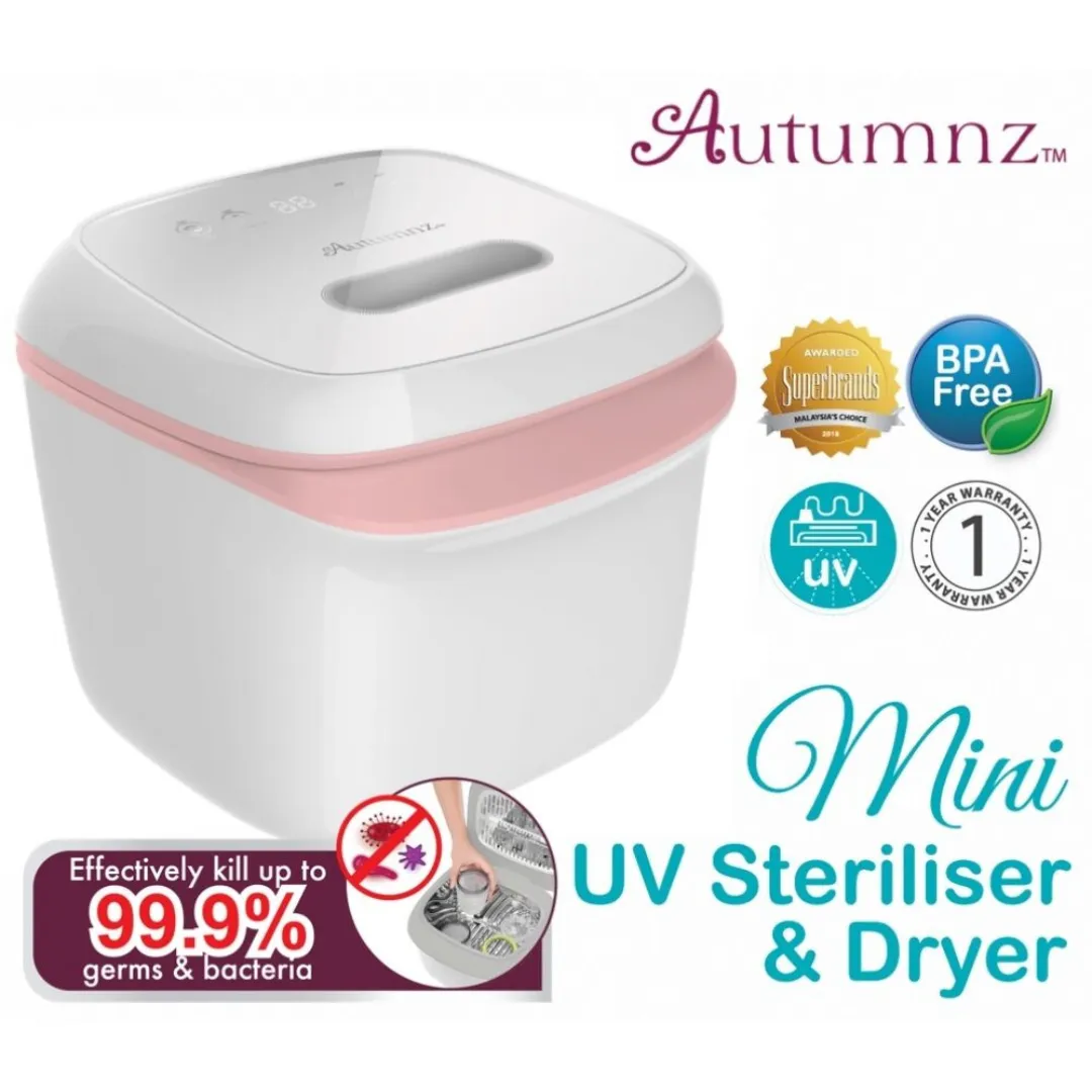 Autumnz Mini UV Steriliser & Dryer (Pink/Grey)