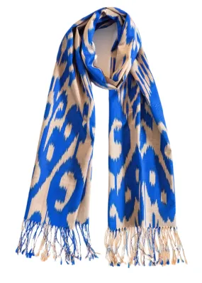 Azur Silk Ikat Scarf