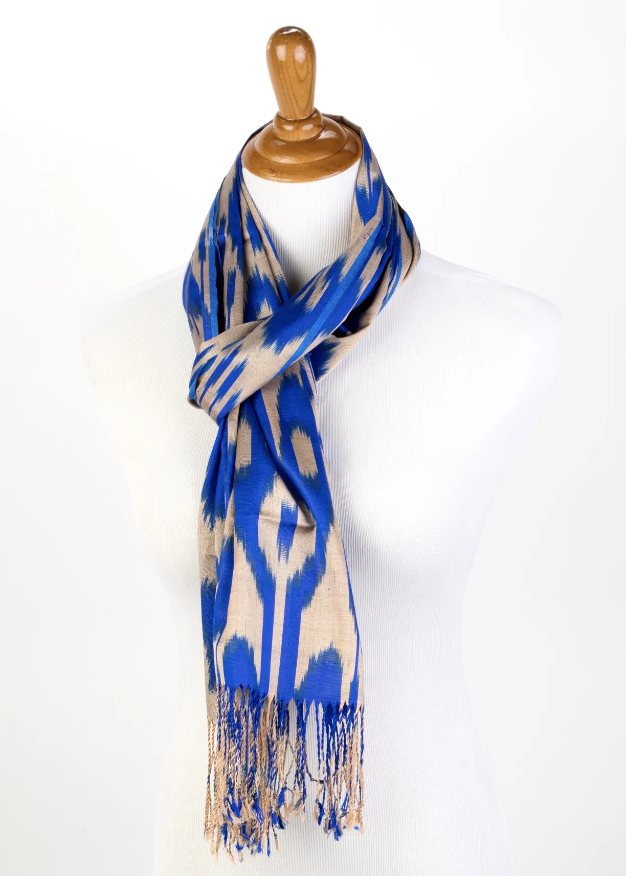 Azur Silk Ikat Scarf