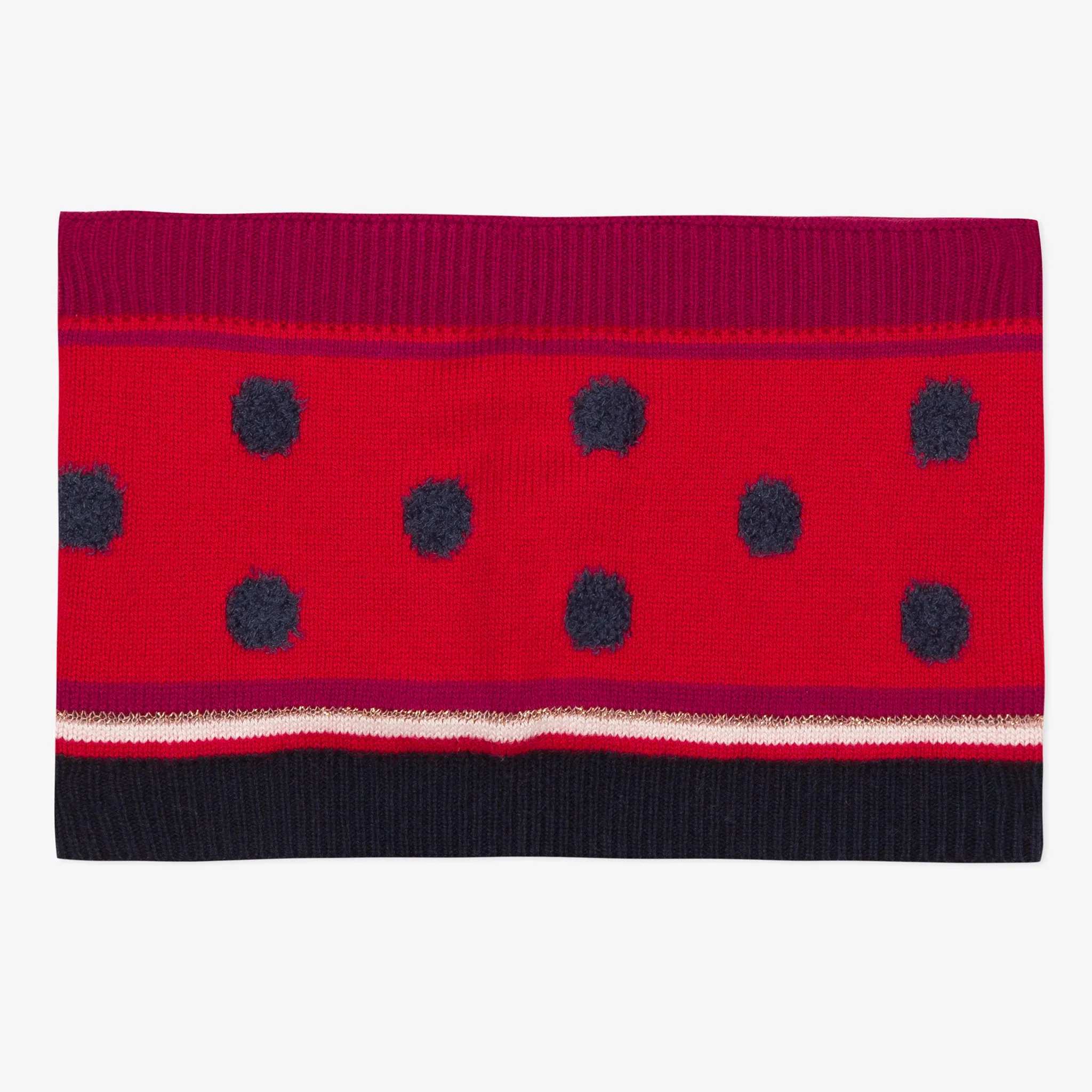 Baby girl red polka dot snood