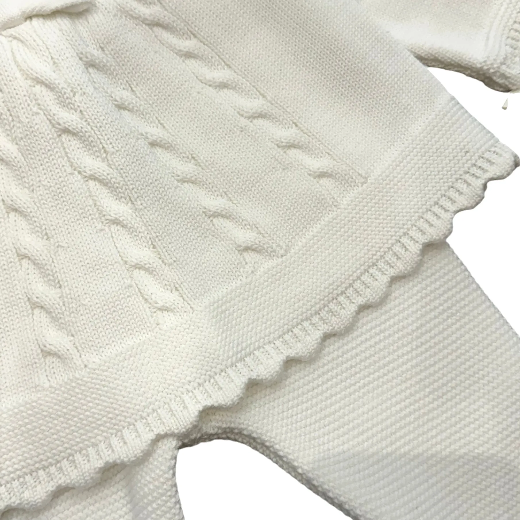 Baby Girls Cream Bow Knitted Set