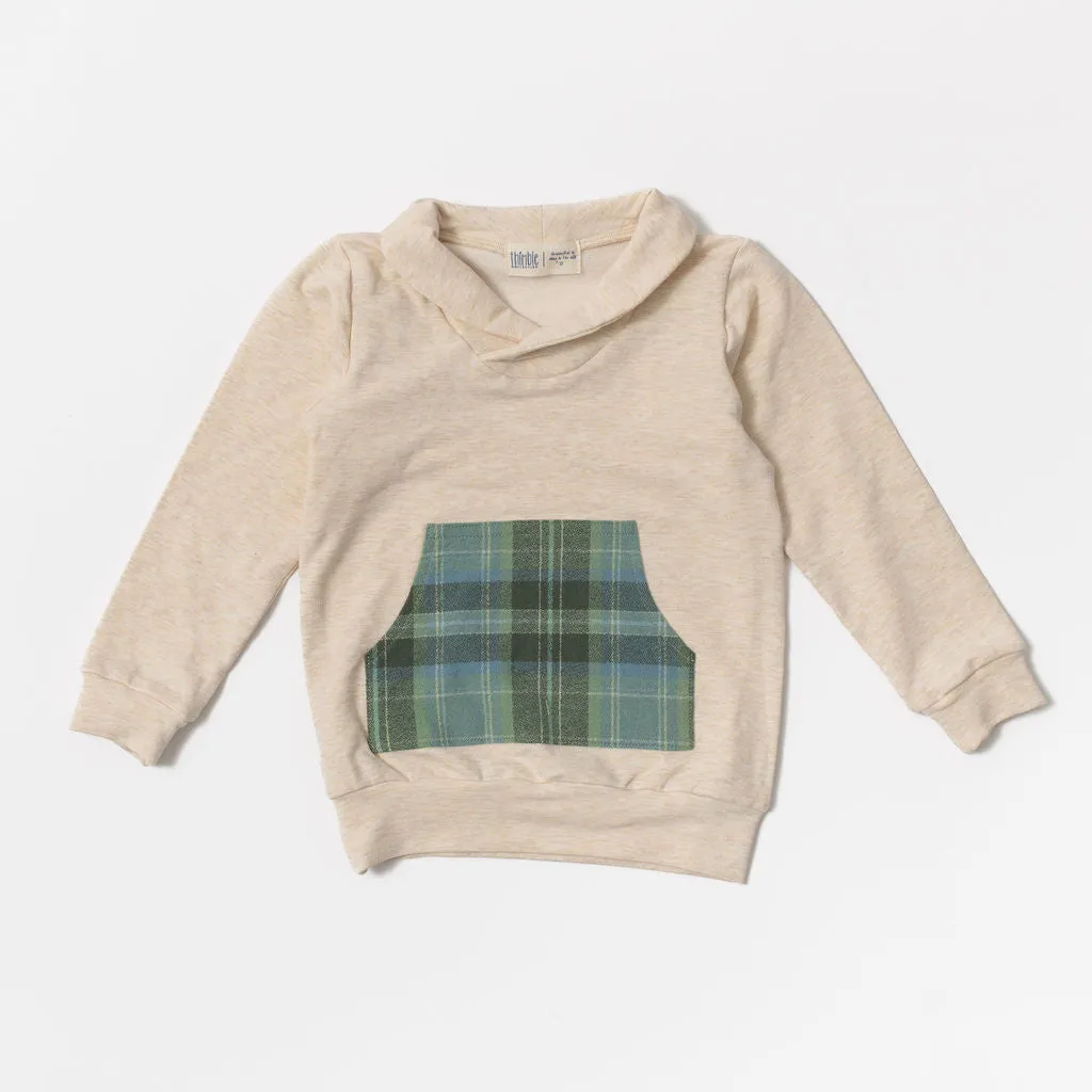 Bamboo Shawl Collar Sweatshirt in Flax Laurel