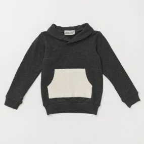 Bamboo Shawl Collar Sweatshirt in Pepper