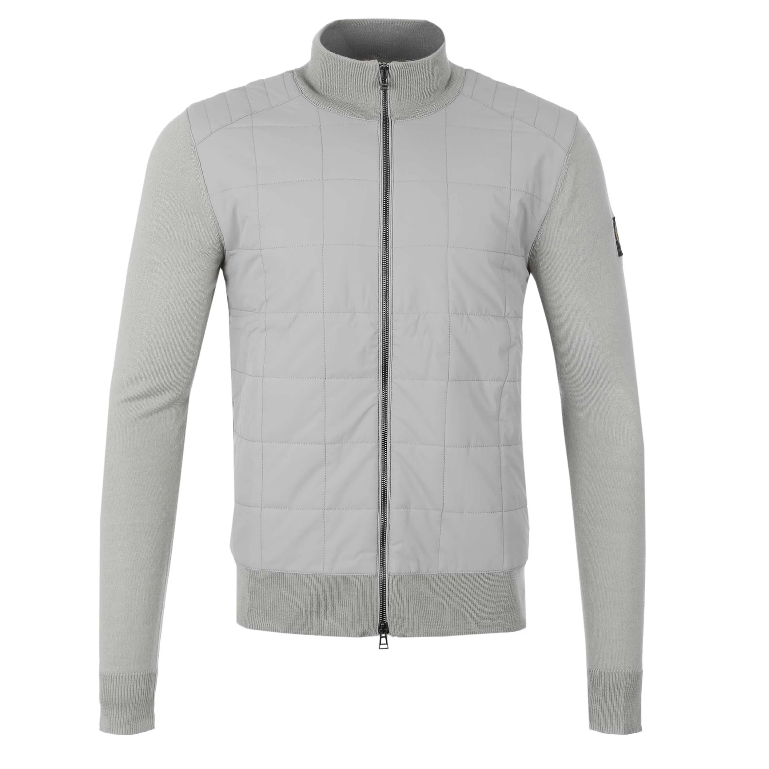 Belstaff Kelbrook Zip Cardigan Knitwear in Chrome Grey