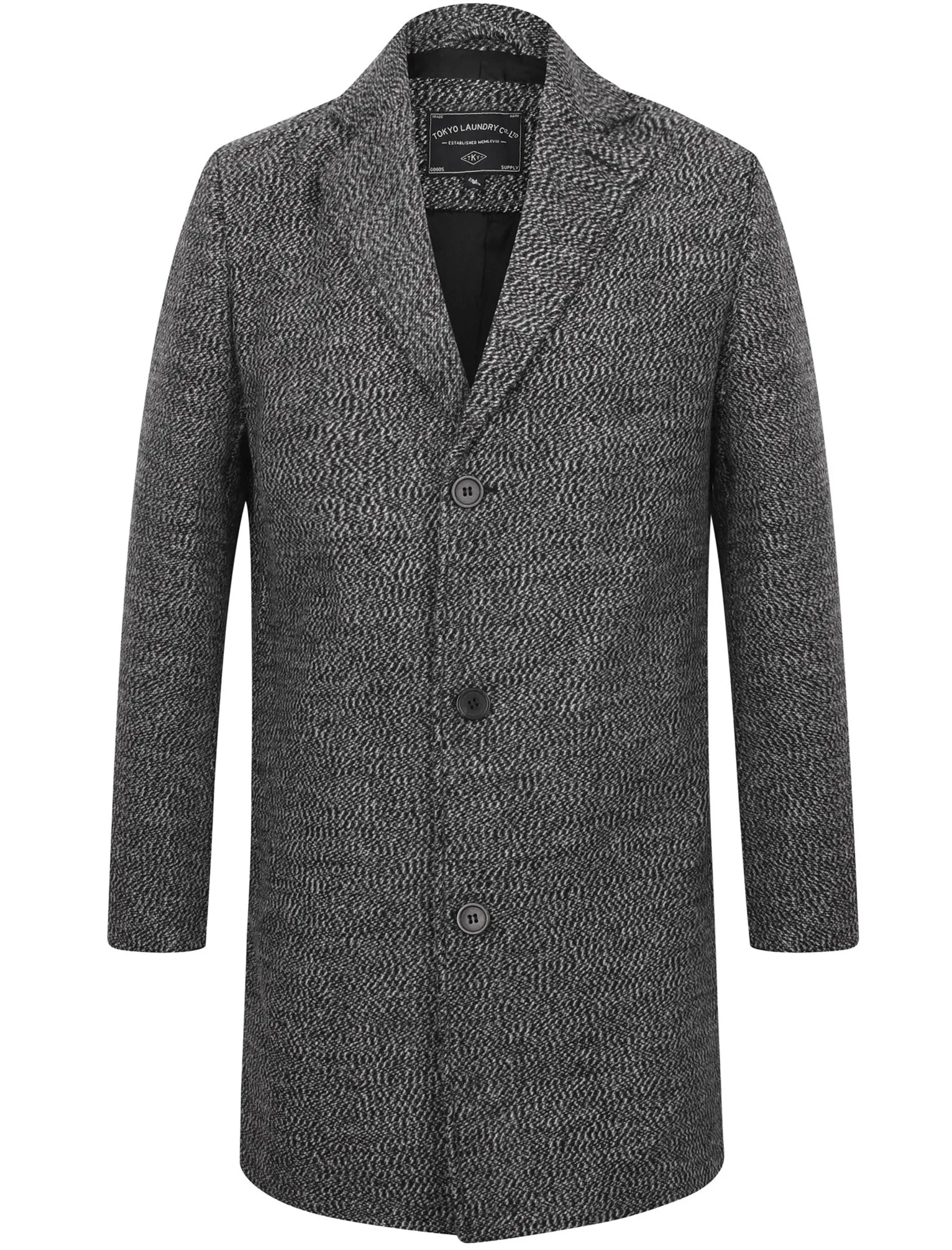 Bermondsey Tailored Wool Blend Overcoat in Grey / White - Tokyo Laundry