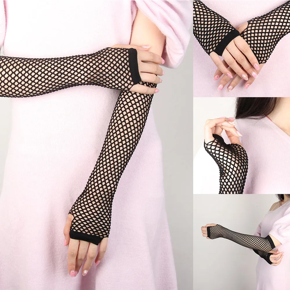 Black Fishnet Fingerless Gloves