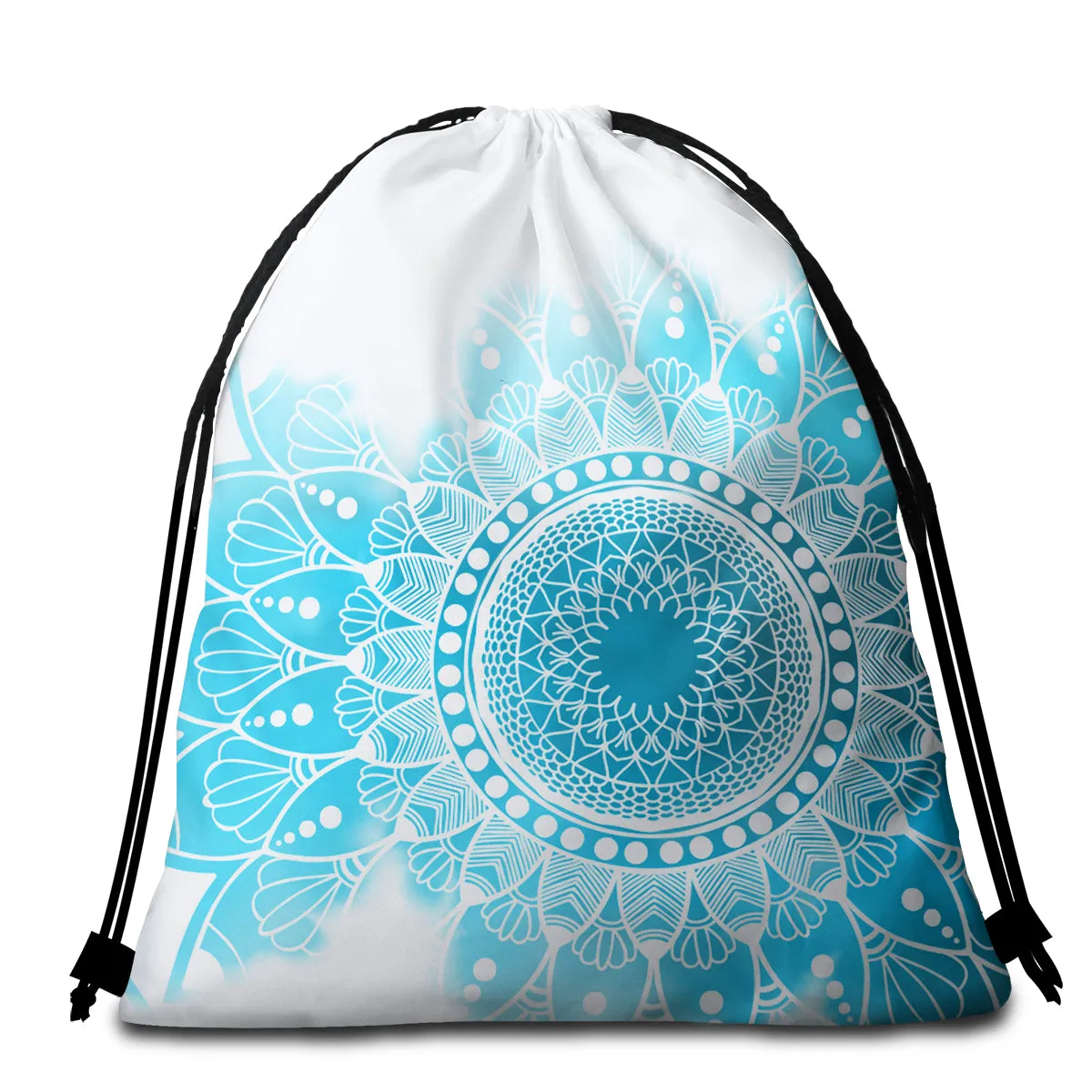 Bohemian Blues Round Beach towel