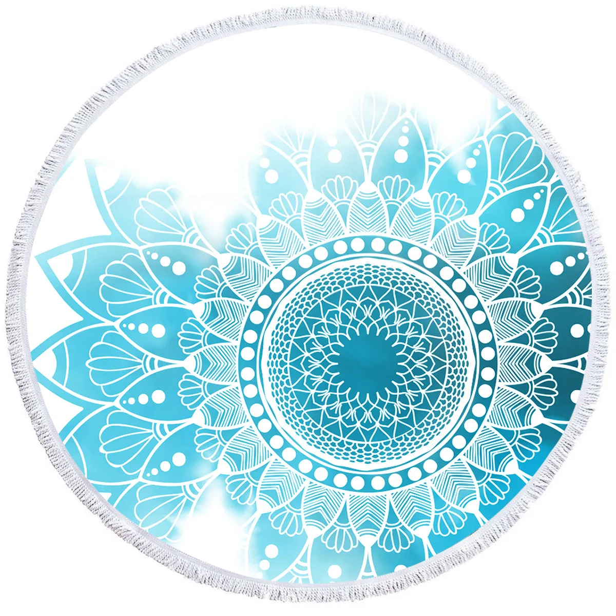 Bohemian Blues Round Beach towel