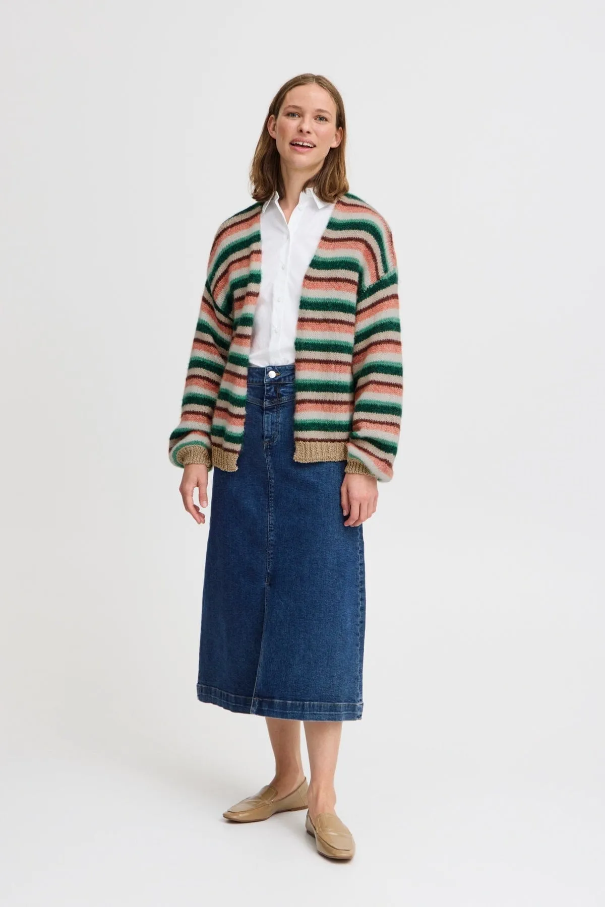 b.young Byonero Striped Cardigan