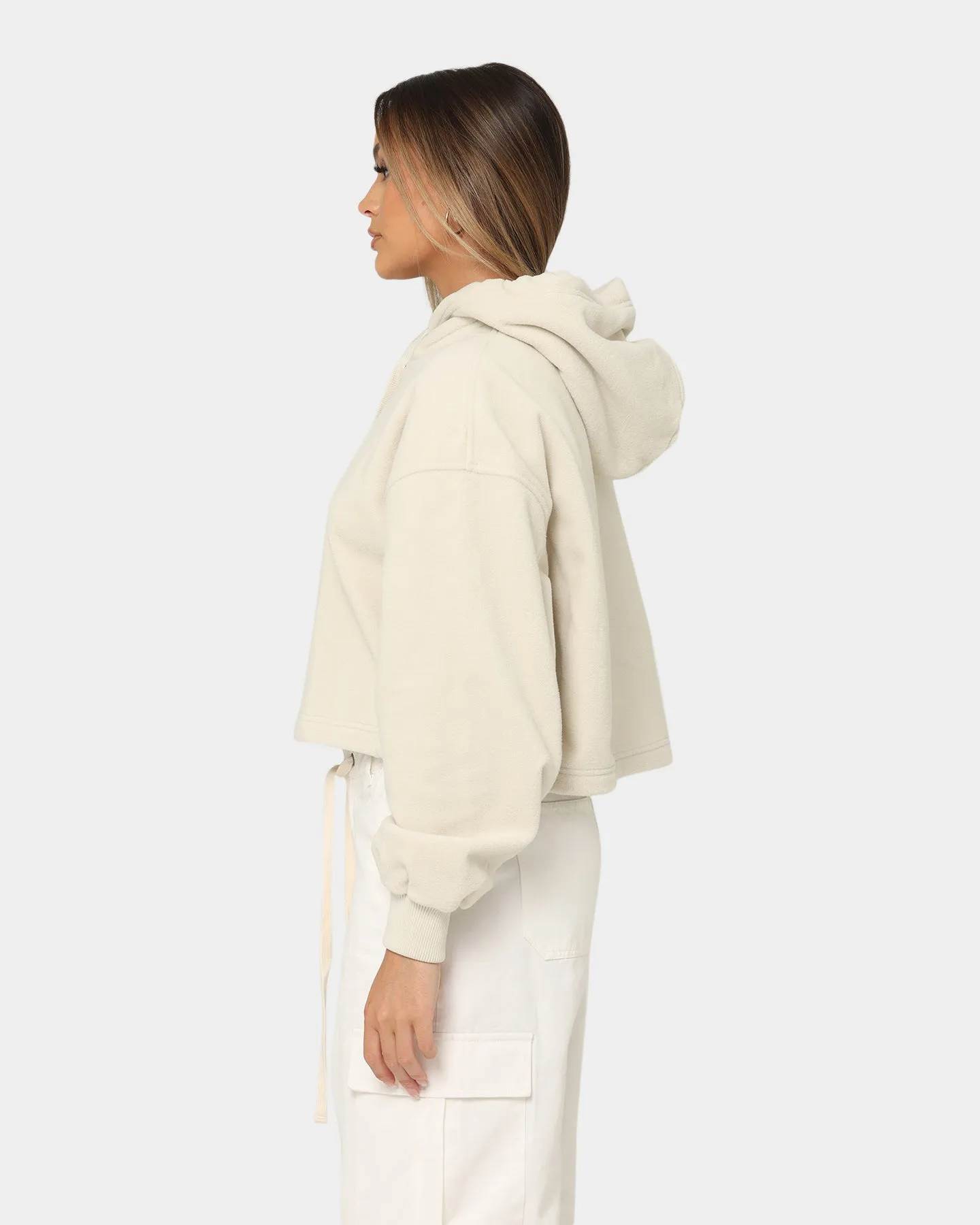 Calvin Klein Women's Polar Fleece Hoodie Eggshell