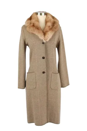 Cashmere Fur Collar Dress Coat