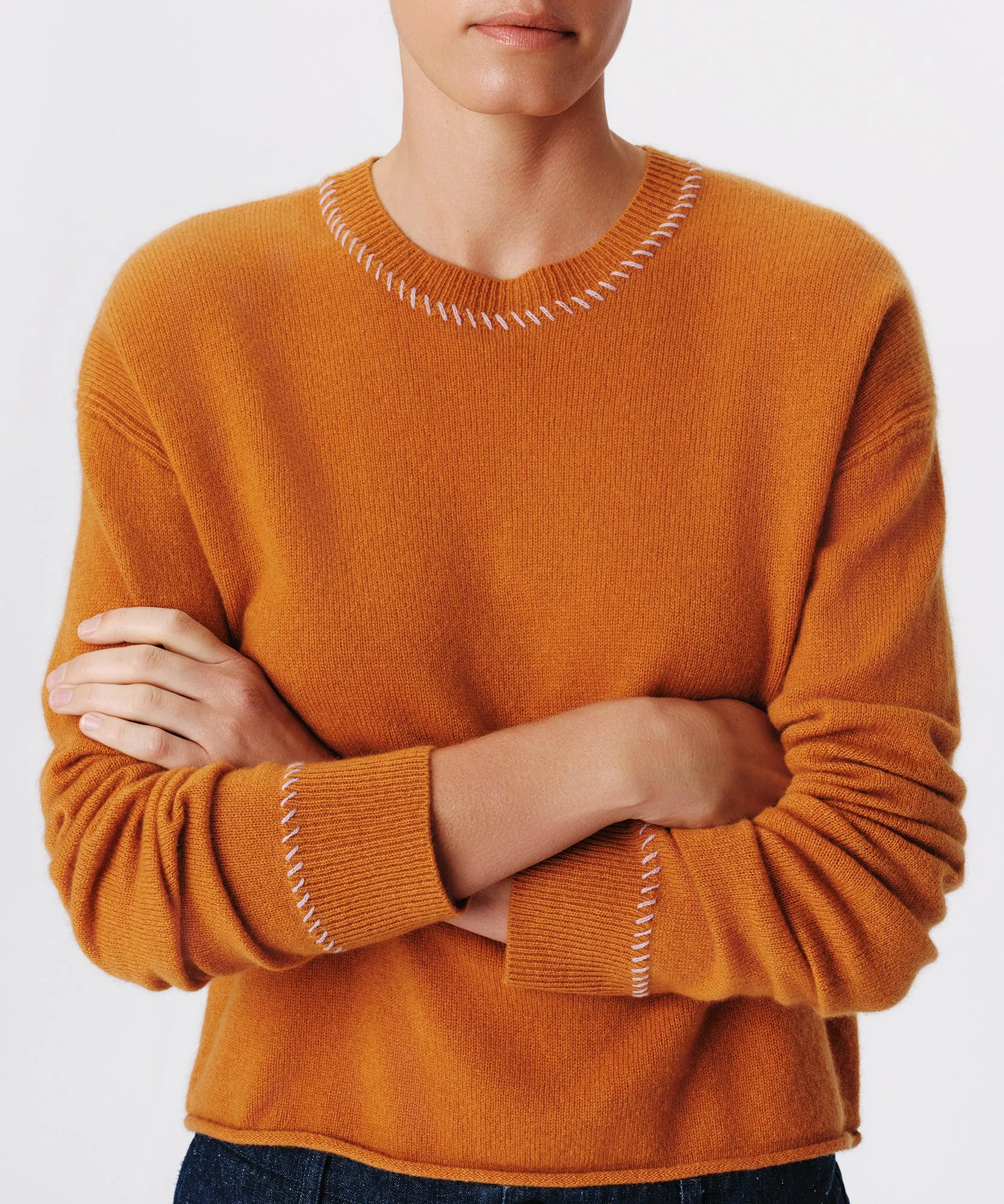 Cashmere Long Sleeve Pullover - Cornelian Stone