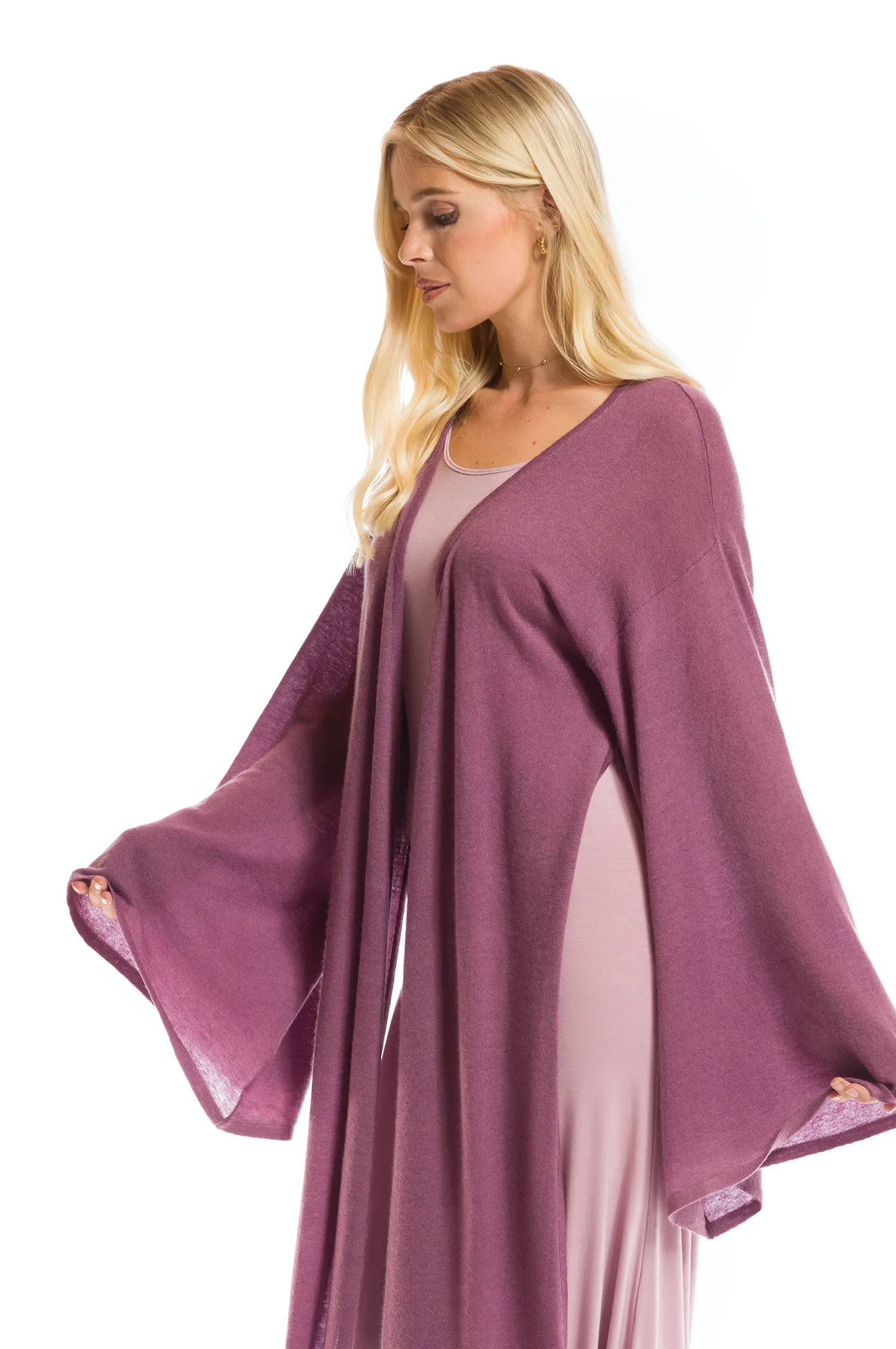 CASHMERE ULTRA FINE DRAPED SHRUG ROSEWOOD