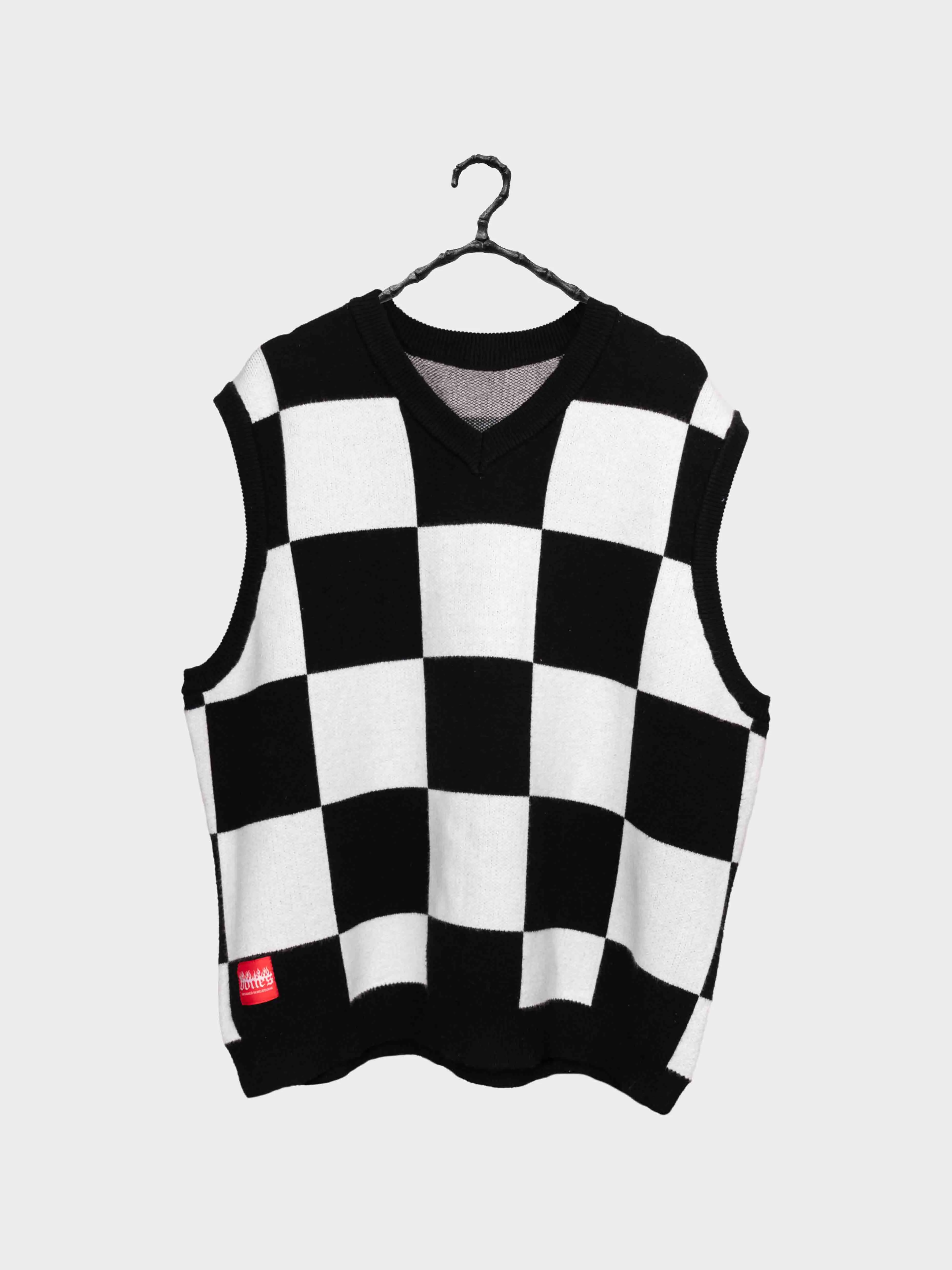 Checkered Knit Vest