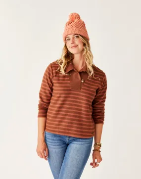 Clara Fleece Pullover: Chocolate Even Stripe