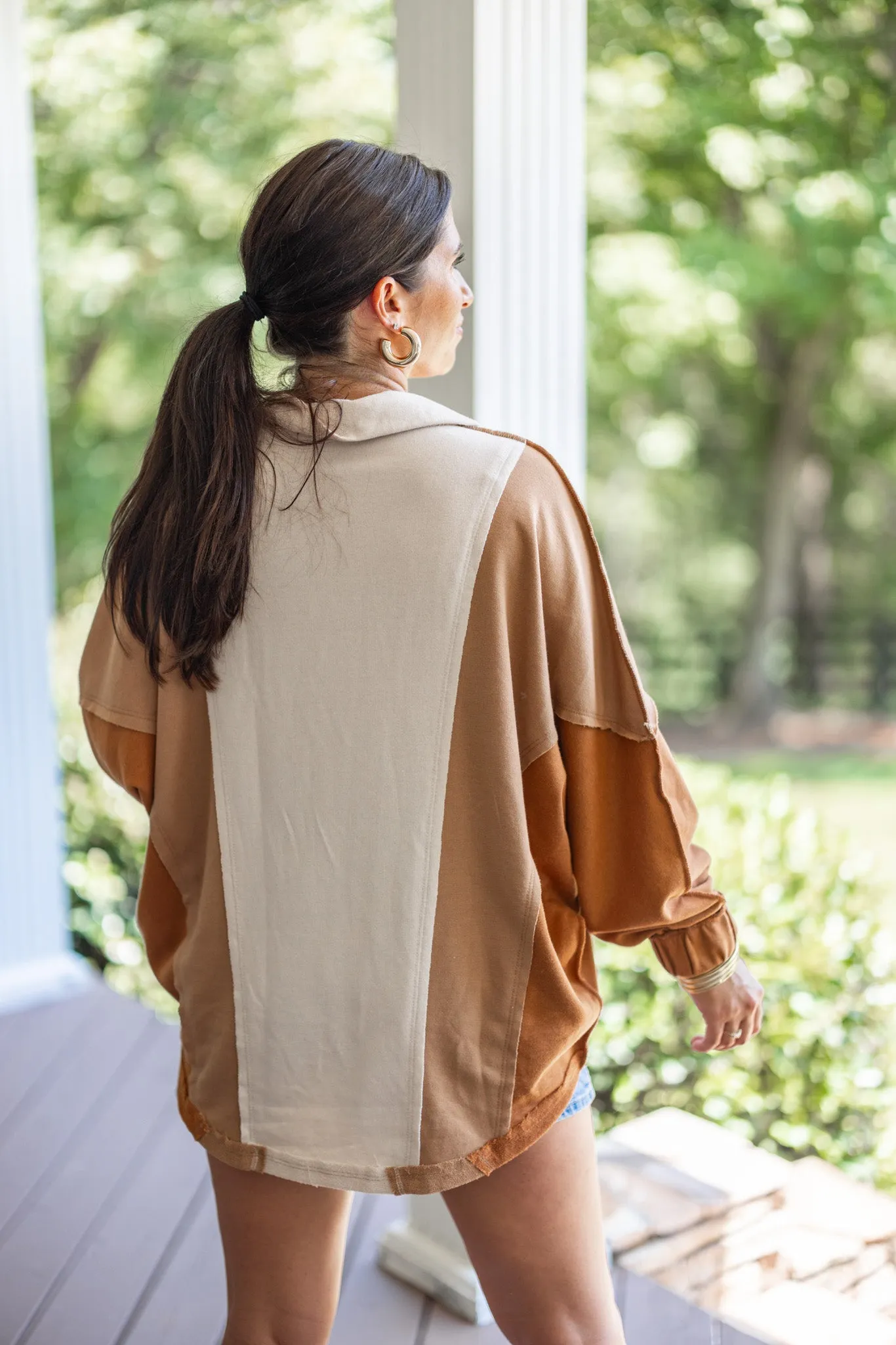 Colorblock Fab Taupe Mix Pullover