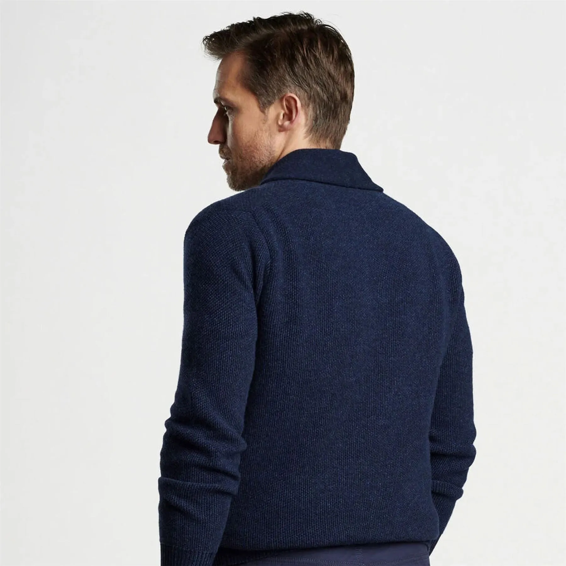 Corbet Shawl Pullover Sweater Navy - AW24