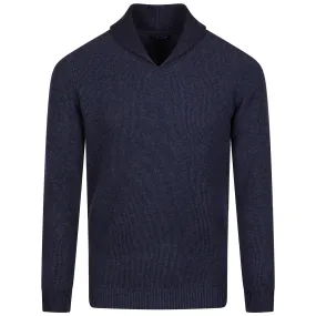 Corbet Shawl Pullover Sweater Navy - AW24