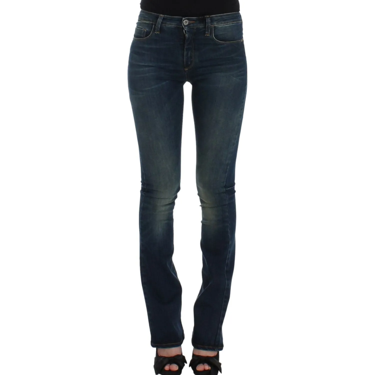 Costume National Chic Blue Straight Leg Designer Jeans