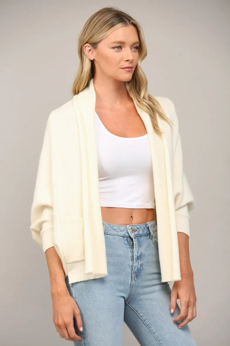 Cream Shawl Collar Cardigan