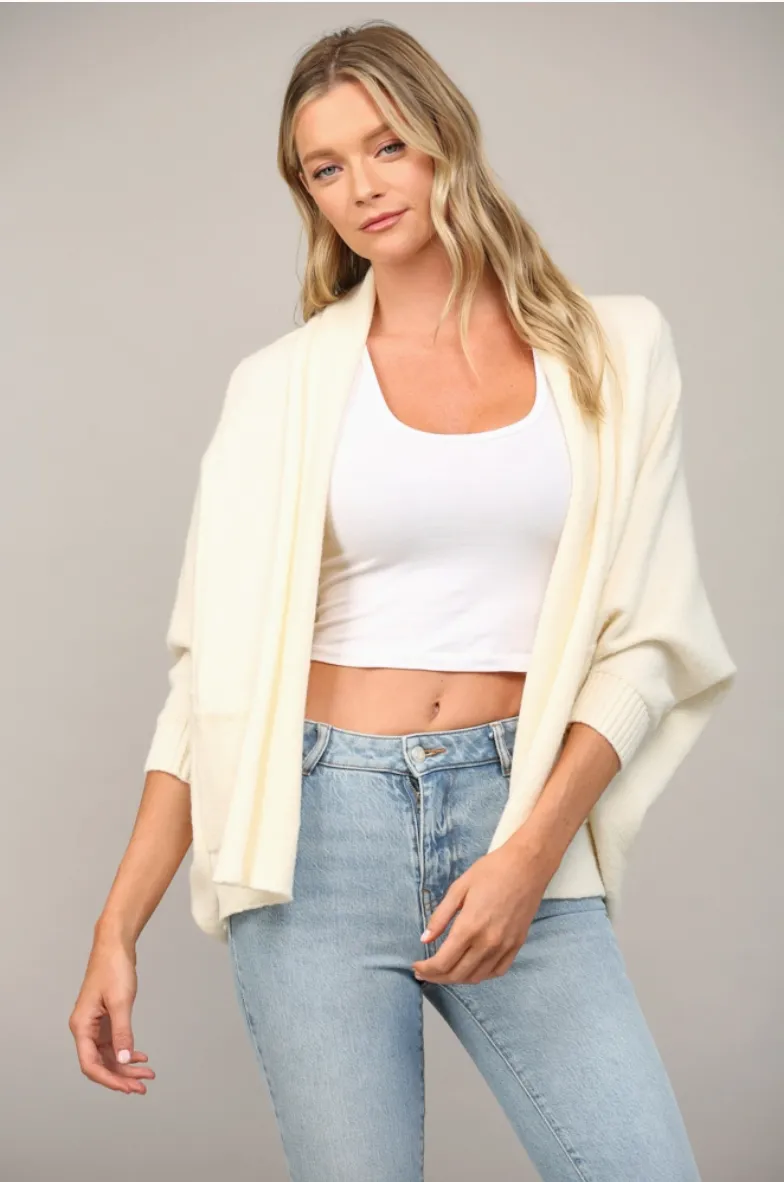 Cream Shawl Collar Cardigan