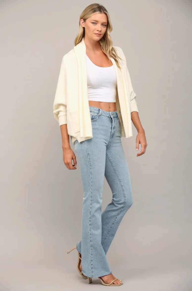 Cream Shawl Collar Cardigan