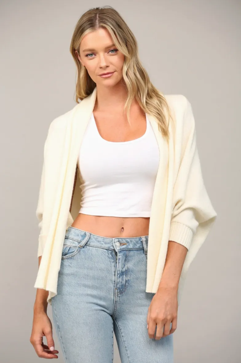 Cream Shawl Collar Cardigan