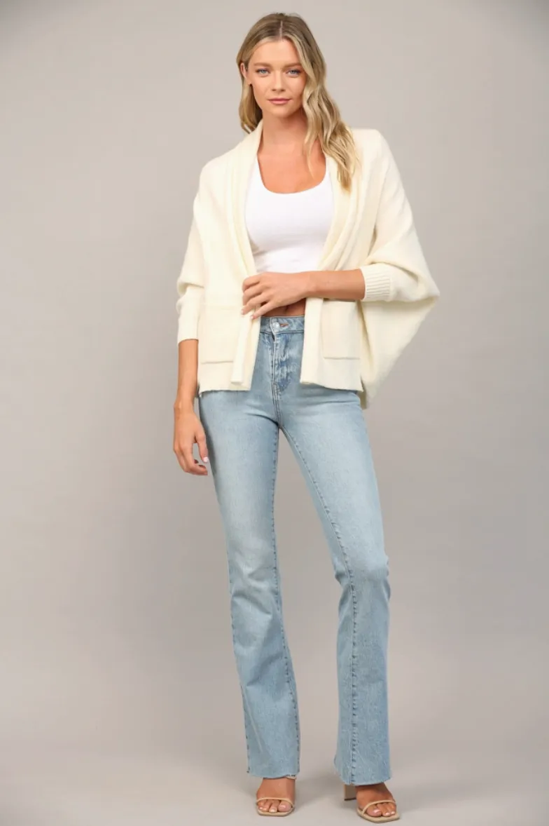 Cream Shawl Collar Cardigan