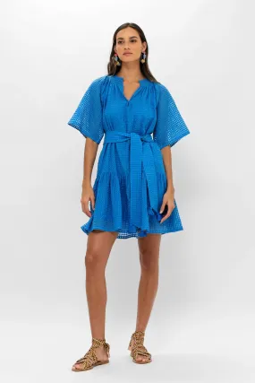 Delray Blue Raglan Belted Mini Dress