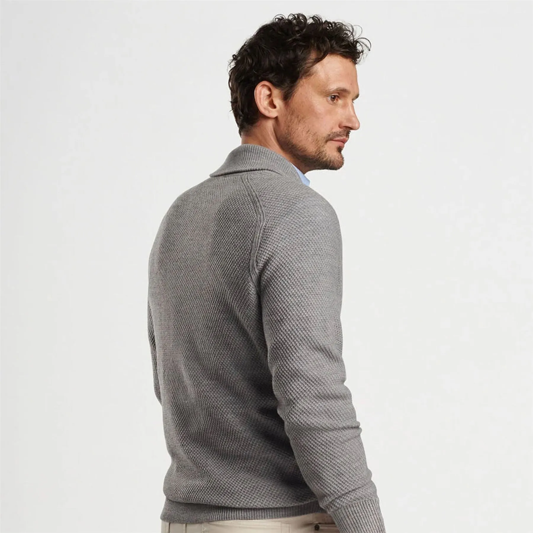 Dempsey Shawl Pullover Sweater Gale Grey - AW24