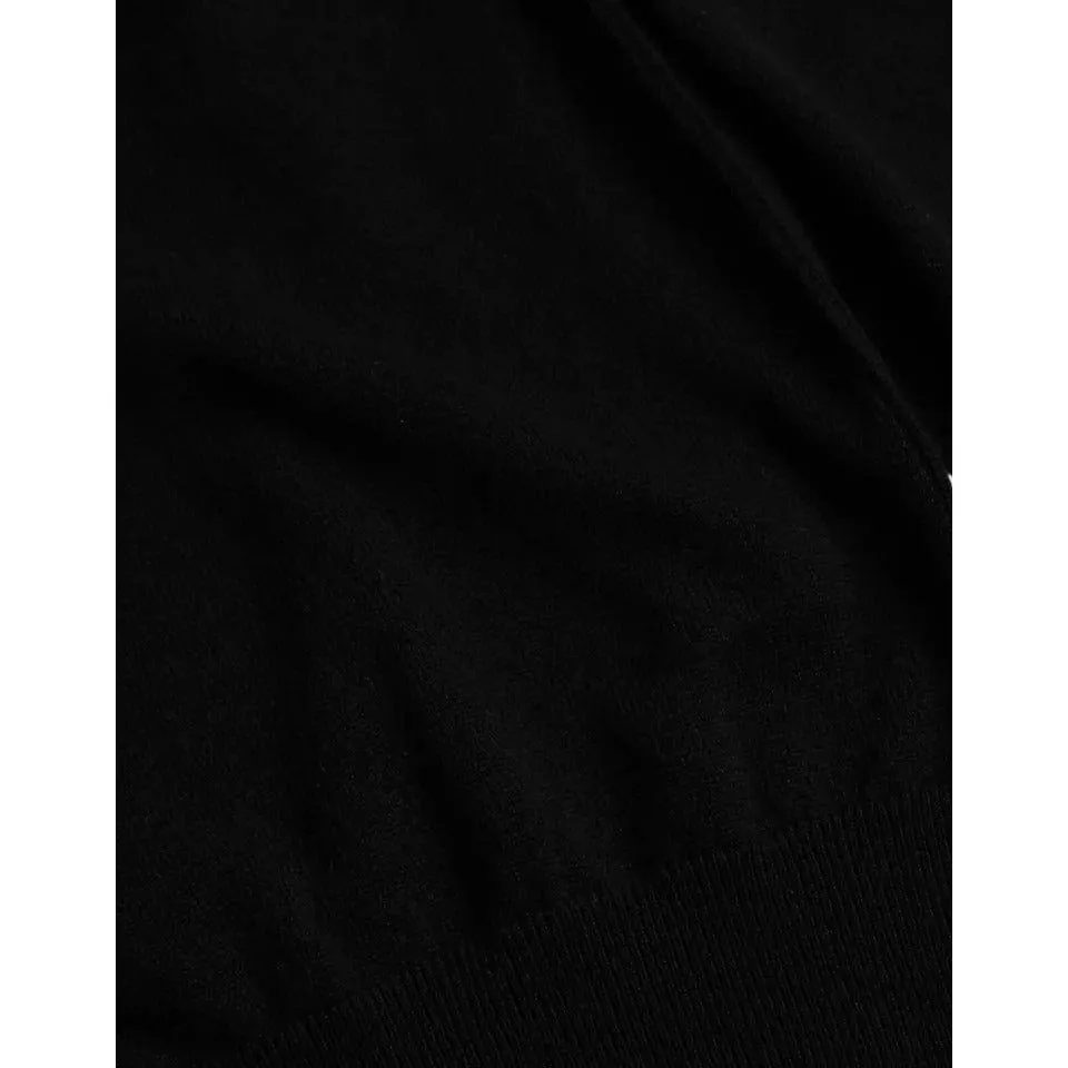 Dolce & Gabbana Black Cashmere Crew Neck Pullover Sweater