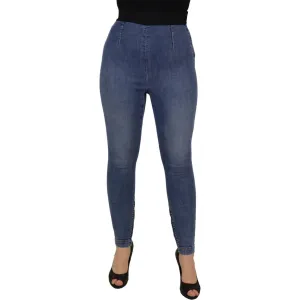 Dolce & Gabbana Blue High Waist Stretchable Skinny Pants Jeans