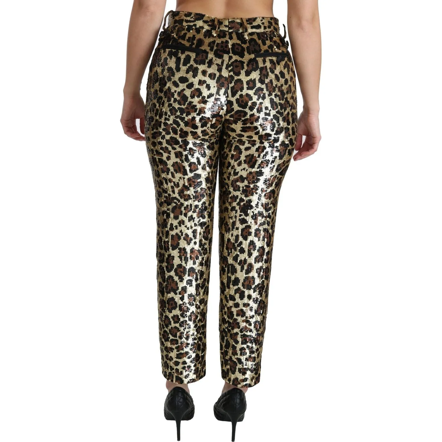 Dolce & Gabbana Chic High Waist Leopard Sequin Pants