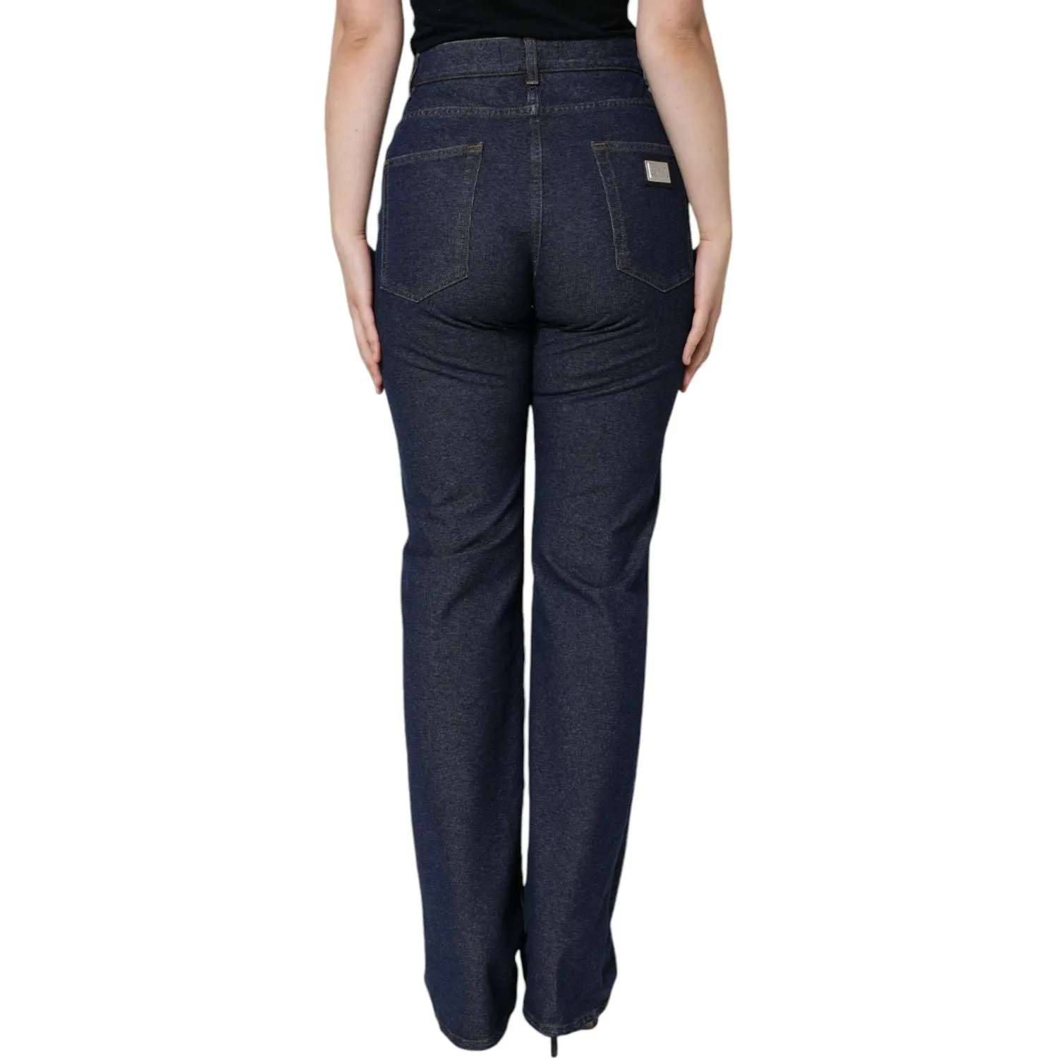 Dolce & Gabbana Dark Blue Cotton Stretch Straight Denim Jeans