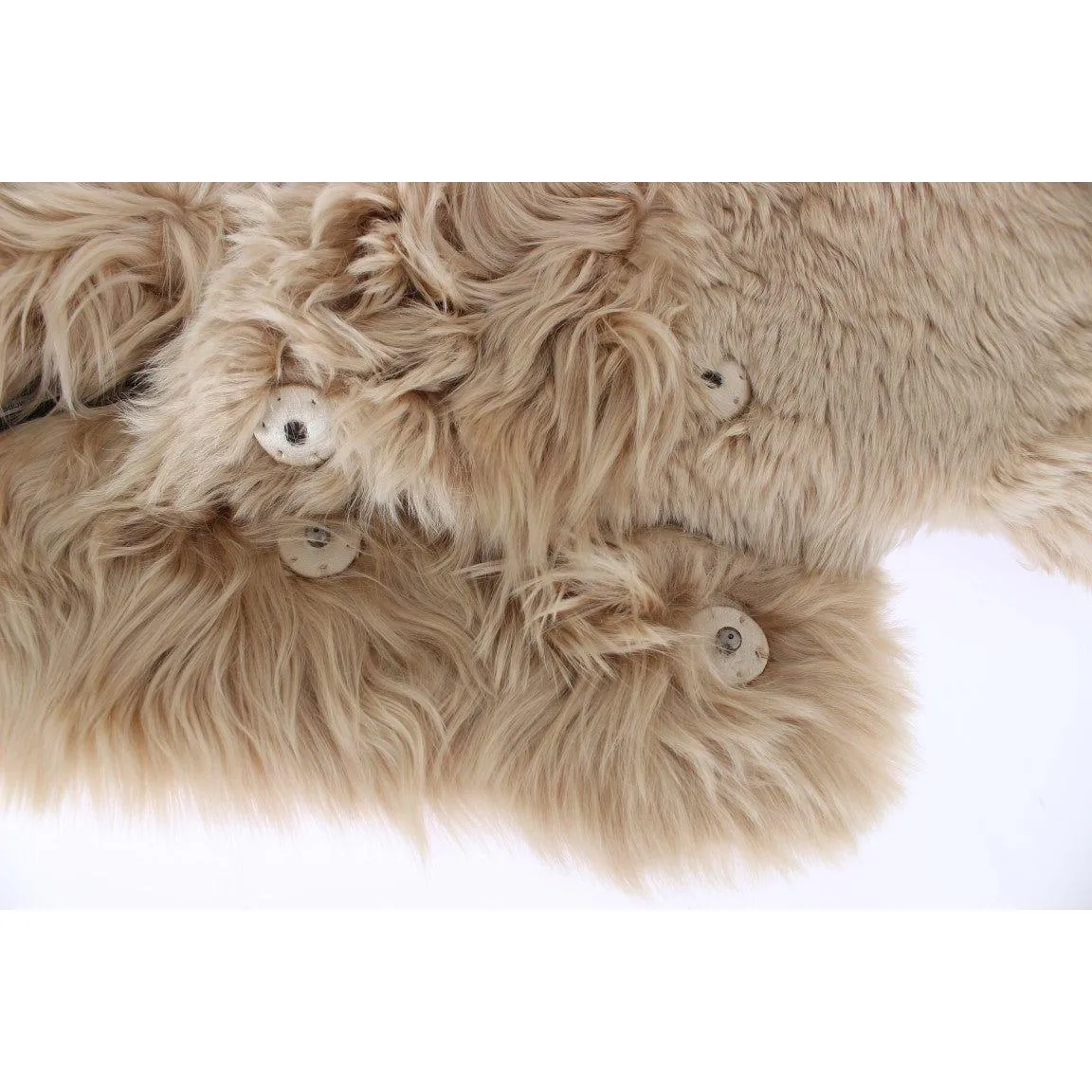 Dolce & Gabbana Elegant Alpaca Fur Shoulder Wrap in Beige