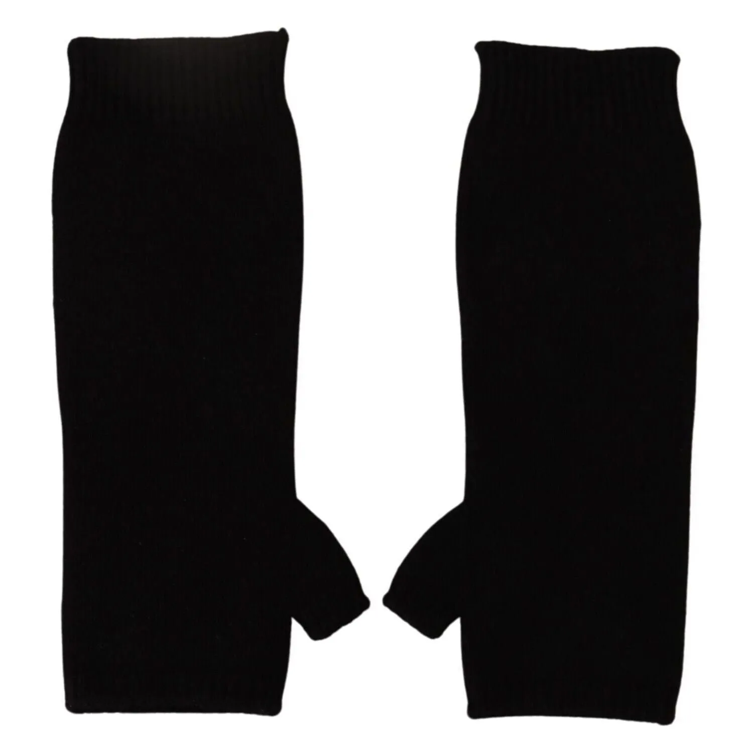 Dolce & Gabbana Elegant Black Cashmere Fingerless Gloves