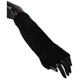 Dolce & Gabbana Elegant Black Cashmere Fingerless Gloves