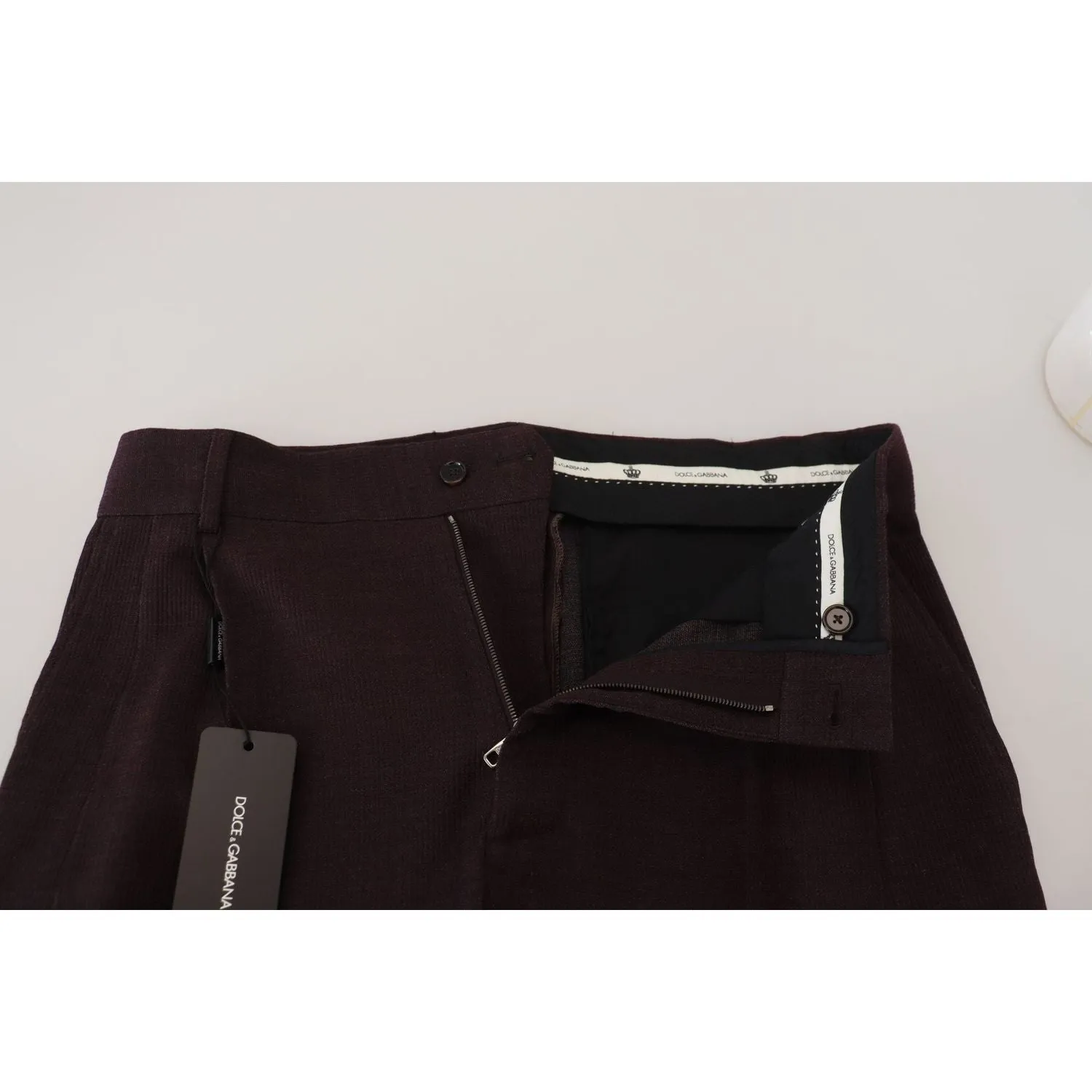 Dolce & Gabbana Elegant Brown Cotton Blend Trousers