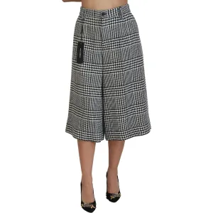 Dolce & Gabbana Elegant High Waist Plaid Midi Pants